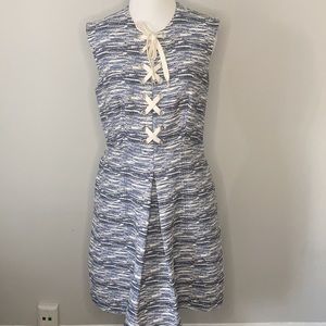 Rachel Roy Blue White Lace Up Dress size 6
